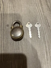 Vintage 1930s 101 Lock Company Padlock Round Padlock with Key Made In USA Works