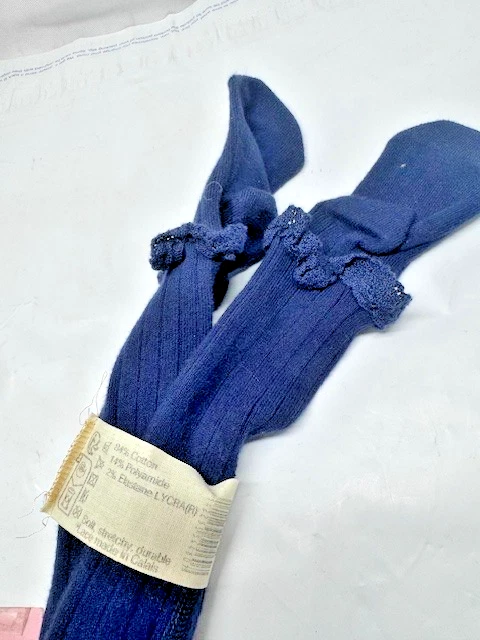 Medias acanaladas Collegien con volantes de encaje - AZUL MARINO - 6M - *Nuevas Foto 2 de 4