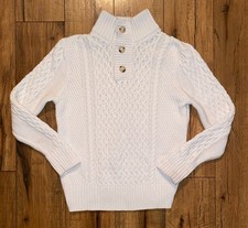  1318 Cat  Jack Youth Fashion Sweater Cream Size S 6/7 Long Sleeves 3 Buttons
