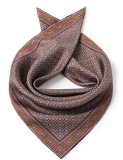 100 Silk men Women 20" small Square Scarf neckerchief Wrap plaid brown SC20-CB