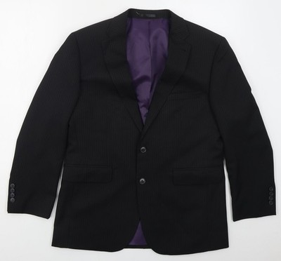Taylor & Wright Herren Sakko Anzugjacke grau gestreift Polyester Größe 40
