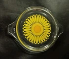 Vintage Pyrex 470-C Yellow Daisy Glass Lid Only For Casserole Dish USA EUC