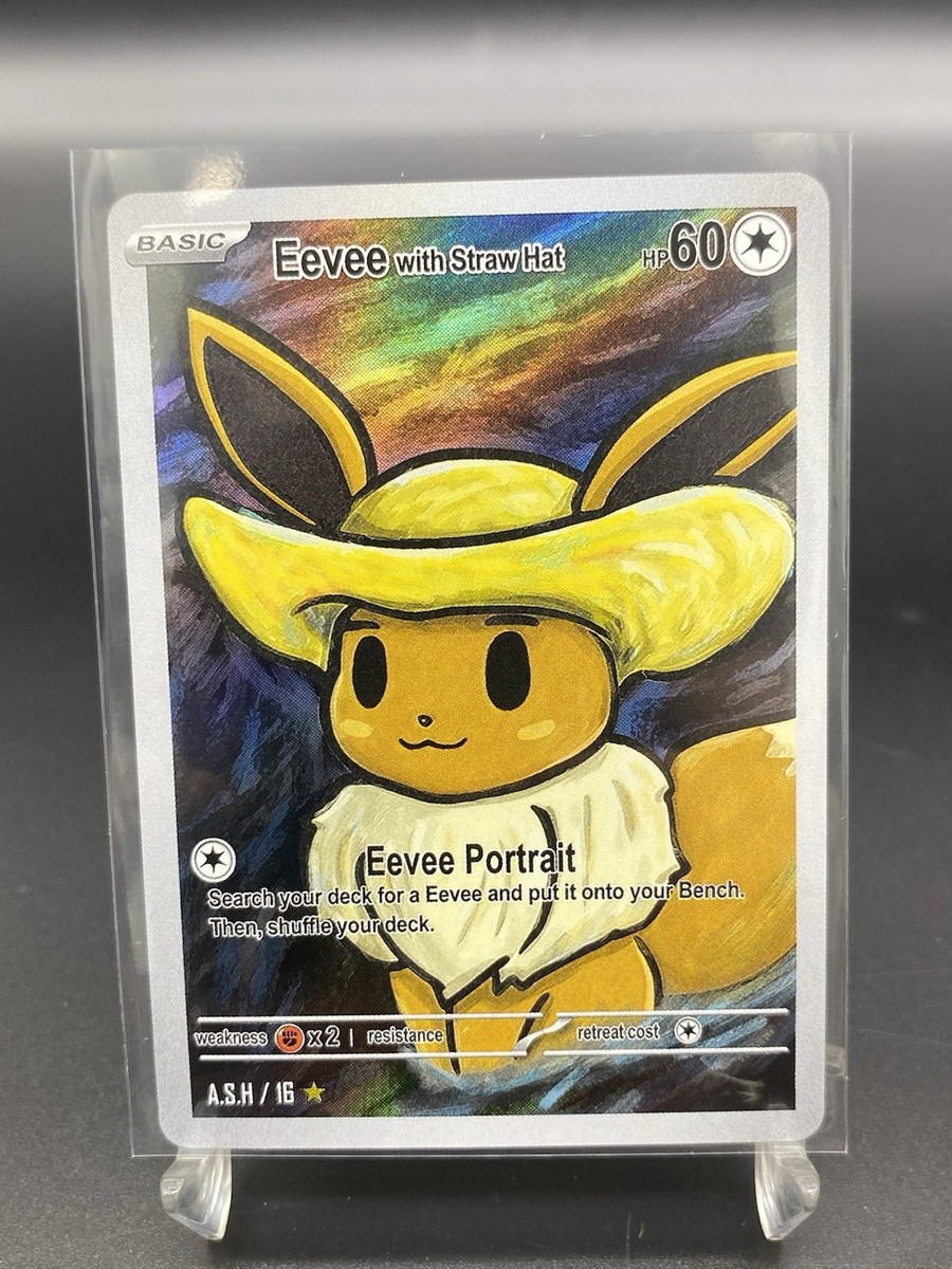 Straw Hat Eevee Van Go After Skool Hobby Foil Holo Fan Art Card | eBay