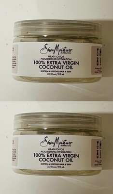 2 x Shea Moisture 100% Extra Virgin Coconut Oil Nourishing Hydration 3,2 oz/95ml