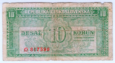 1950 Czechoslovakia 10 Korun 817598 Paper Money Banknotes Currency