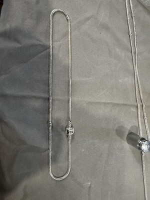 Pandora 925 Sterling Silber 18'' Fassverschluss Schlangenkette Halskette 25,1 g