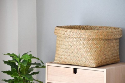 Round Storage Basket   Krajood Grass Organizer