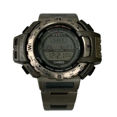 Hunting World Casio Pro Trek PRT-420 Titanium Men's Watch Used
