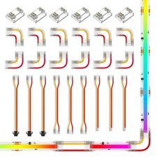 12mm COB 3Pin Connectors Kit, RGB, WS2811, 720LED/m, L-Shaped, JST, 22AWG