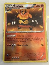 Pokémon TCG Emboar Black White Reverse Holo Rare Card 20/114 LP Condition