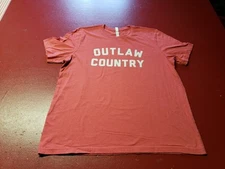 Outlaw Country T-Shirt Red XXL Bella Canvas Citton Blend
