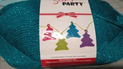 Caron Simply Soft Party 3 oz Yarn - Teal Sparkle