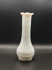 VINTAGE RANDALL WHITE MILK GLASS 6” RIBBED BUD VASE PETAL RIM