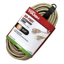 13 amps 50FT 16AWG 3 Prong Tan Single Outlet Outdoor Extension Cord