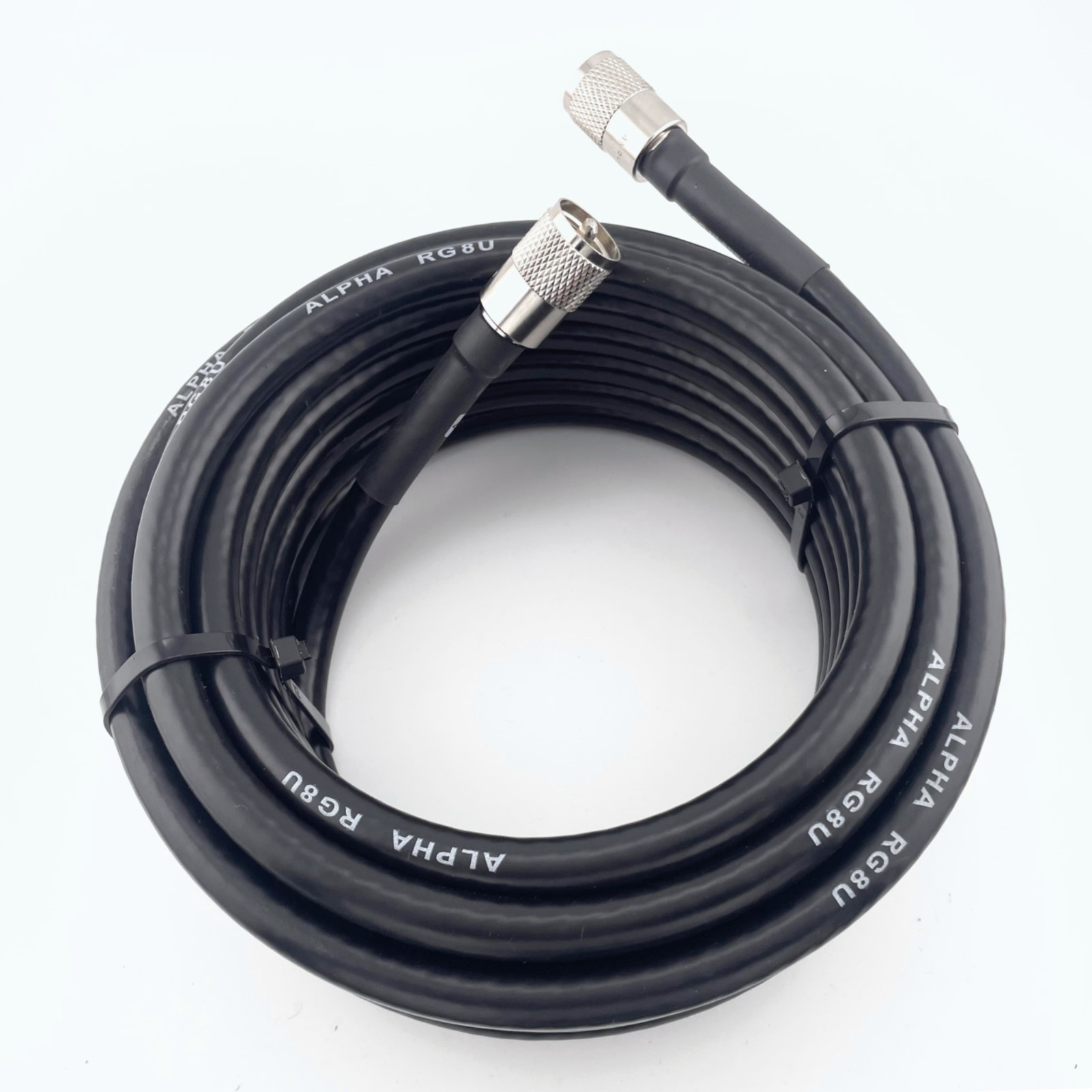 ALPHA - 6ft RG8u Coax Cb Ham Radio Cable with AMPHENOL PL259s attached 