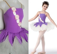 In The Garden Lilac Child X-Large Dance Costume Camisole Ballet Tutu Flower Trim