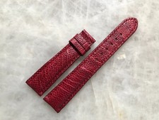 19mm/16mm Genuine Real Ostrich Leather Watch Padded Strap Band - Burgundy Color
