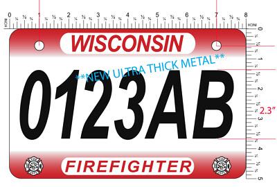 Wisconsin Firefighter ATV/UTV License Plate *5 STAR SELLER* HEAVY DUTY! w/FRAME!