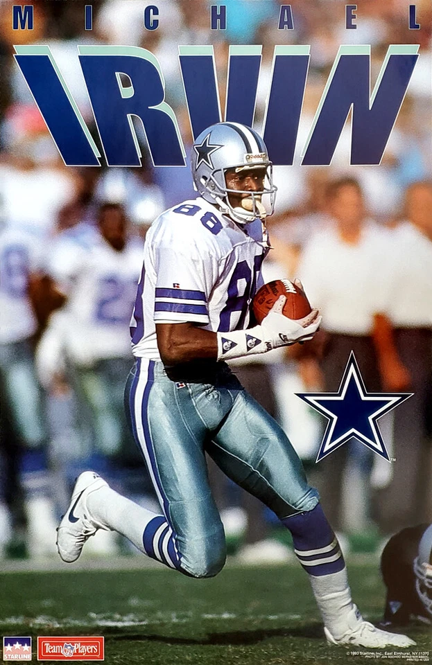 SPORTS POSTER WAREHOUSE MICHAEL IRVIN Vintage Original Dallas Cowboys Starline 1993 Action 22x34 POSTER
