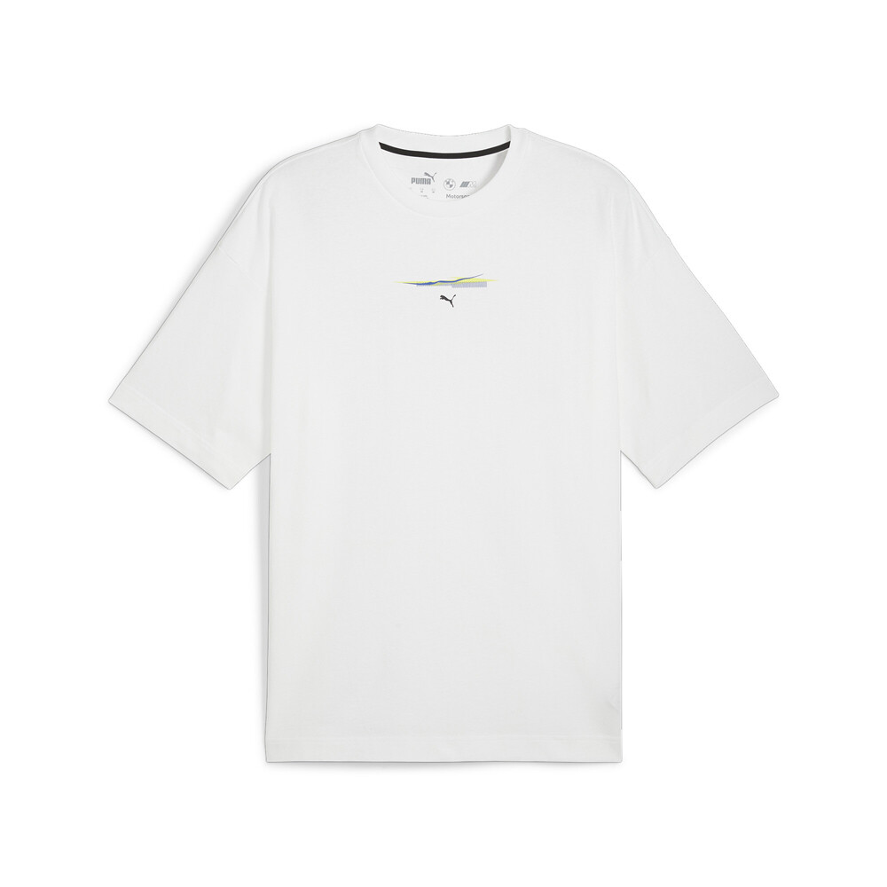 Мужская белая футболка Puma Bmw Mms Lichtenstein с графическим круглым вырезом и коротким рукавом Casu