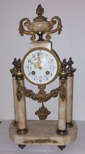 BELLE PENDULE HORLOGE BRONZE MARBRE CADRAN EMAILLÉ CLOCK OROLOGIO
