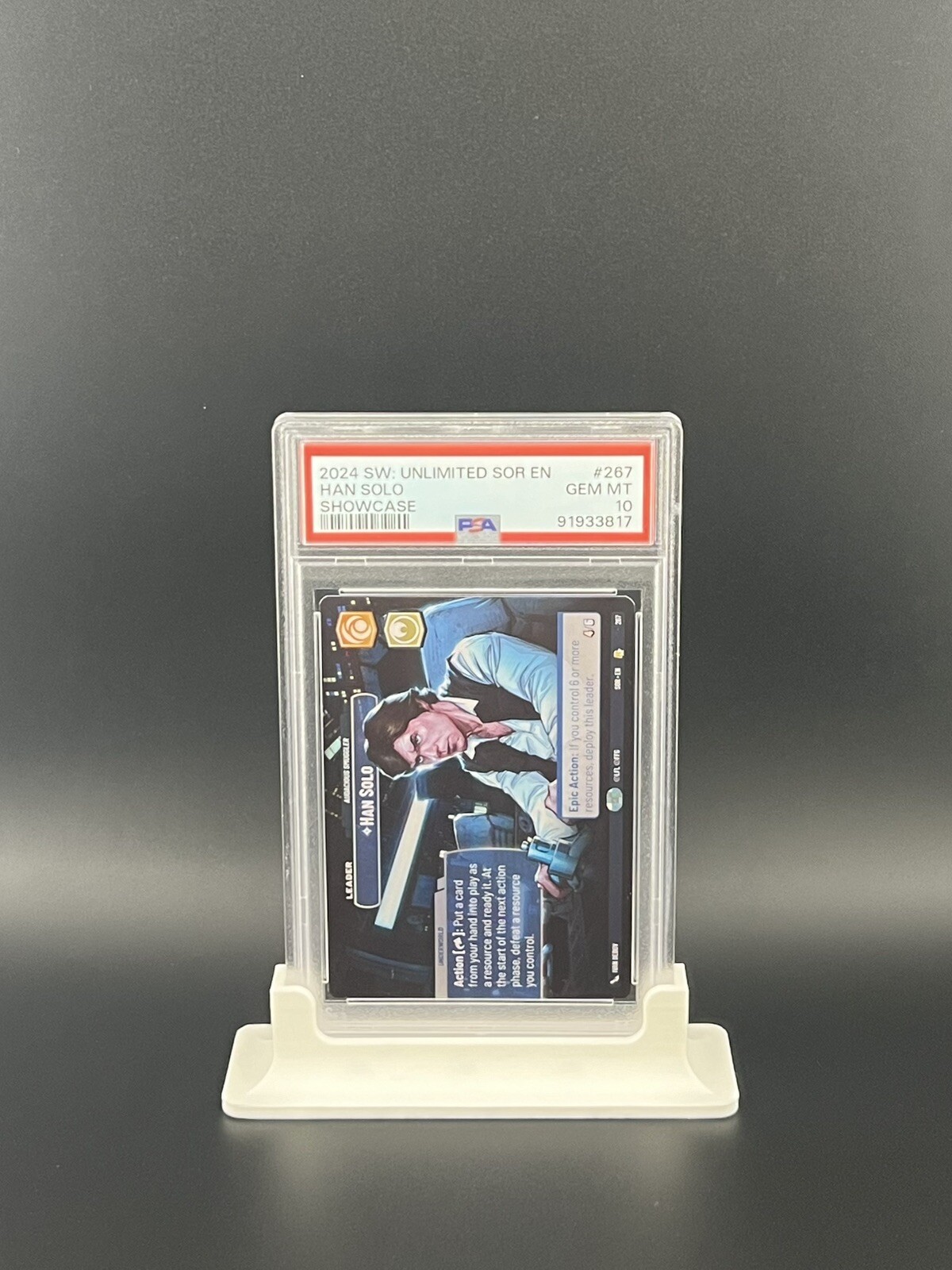 Star Wars Unlimited PSA 10 GEM MT Han Solo Audacious Smuggler Showcase 267 (SOR)