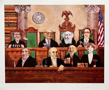 Charles Bragg COURT SUPREME Hand Signed Limited Edition Lithograph Judges Art