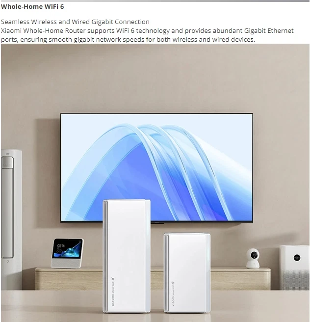 XIAOMI Router Whole Home Mesh System Wifi6 Gigabit Wireless 3000Mbps 5G 256MB AU - Image 4 of 4