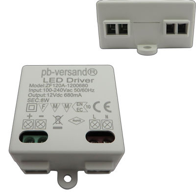 LED Trafo 8 Watt mini (41x57x20mm) 12V DC Ultraflach klein Netzteil Einbautrafo
