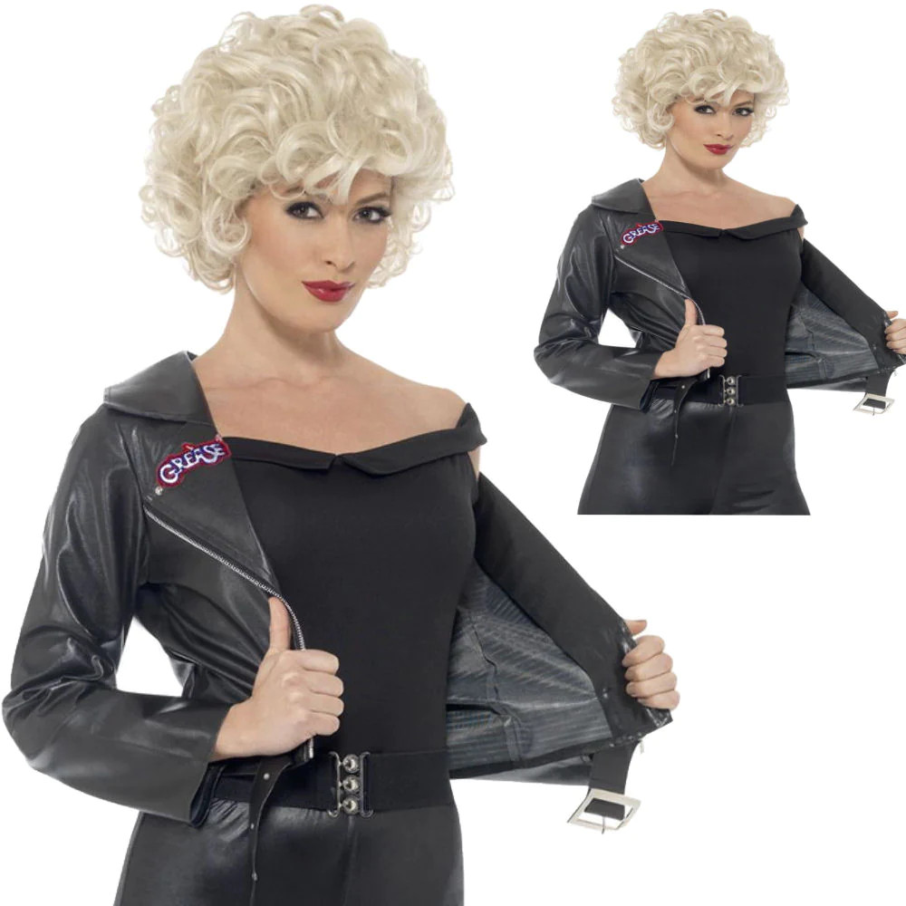 Chaqueta Grease T-Birds Negra Licencia Damas Años 80 Vestido Elegante Disfraz