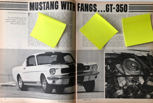 Vintage 1965 Ford Mustang Shelby GT 350 original article / ad - Afbeelding 1 van 2