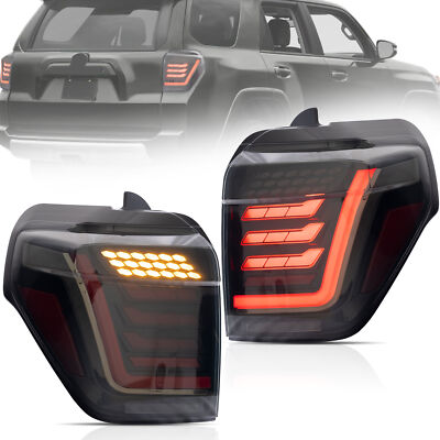 2*VLAND Smoked FULL LED Tail Lights For 2014-21 Toyota 4Runner Rear Brake Lamps