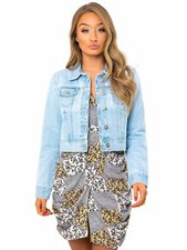 Womens Size 16 12 10 8 14 Denim Jacket Ladies Jean Jackets Bleach Blue
