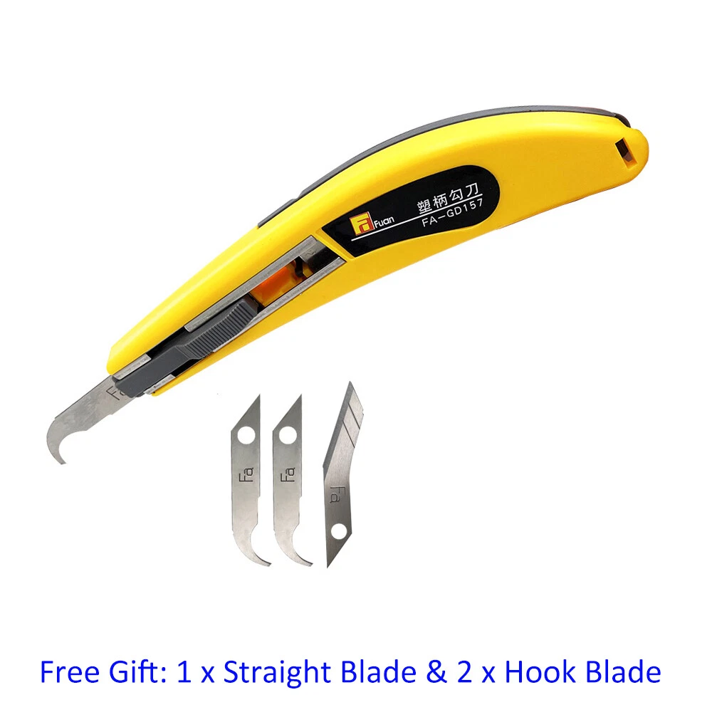Acrylic Hook Knife Plastic PVC Cutter Craft Knife Cutting Plexiglass 3 Blades