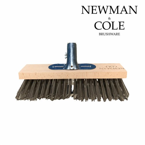 Newman and Cole Wire Broom Brush Head & Handle Deck Scrub Garden