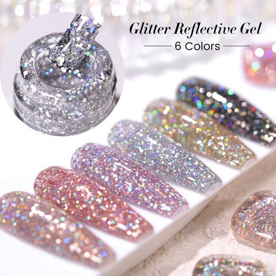 BORN PRETTY Glitter Reflective Gradient Semi-Permanent UV LED Nail Gel Polish