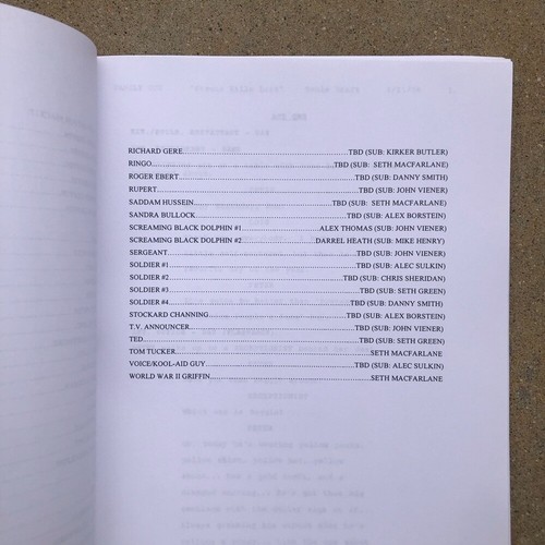 2006 Family Guy 100th Episode Stewie Kills Lois Original Table Draft Script - Picture 10 of 12