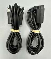 2 PC GAMECUBE 6' foot BLACK Controller Extension Breakaway Cable Cord TESTED X2