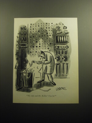 1958 Cartoon by Lee Lorenz - My wife and Dr. Keller! You lie!