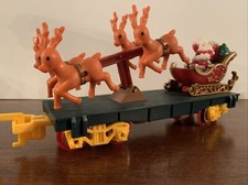 North Pole Christmas Express Magic Train Car By Toy State 1993 Santa Reindeer