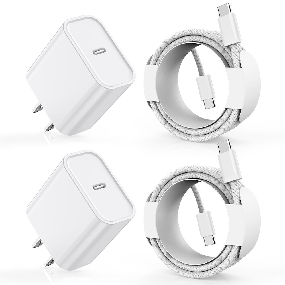 2 Pack Original USB-C Fast Wall Charger Type C Cable For iPhone 16 Pro Max Plus
