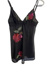 Victoria s Secret Vintage Y2K Black Babydoll With Sequins Embellished Size XSmal