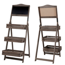 Holzregal mit Tafel Kaufladen Blumentreppe Aufsteller Kräuterregal Ständer Holz