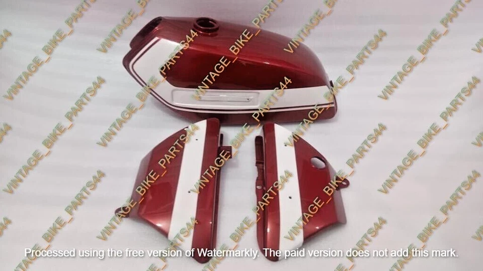 Suzuki TS125cc 1972 - 1974 Aluminum Red Painted Fuel Petrol Tank with Panel - Image 2 of 4