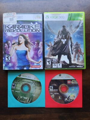 Lot Of 4 Xbox 360 Games - Karoke Revolution Destiny Fallout 3 Lego Star Wars