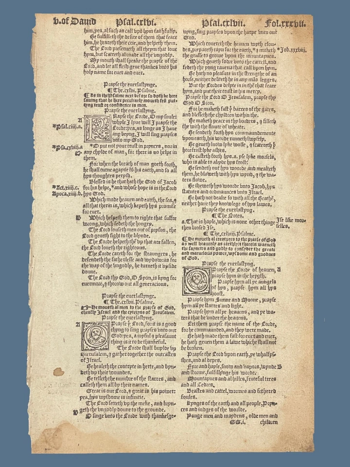 1549 Matthews-Tyndale Bible Page - Select Your Favorite Passage - Image 2 of 4