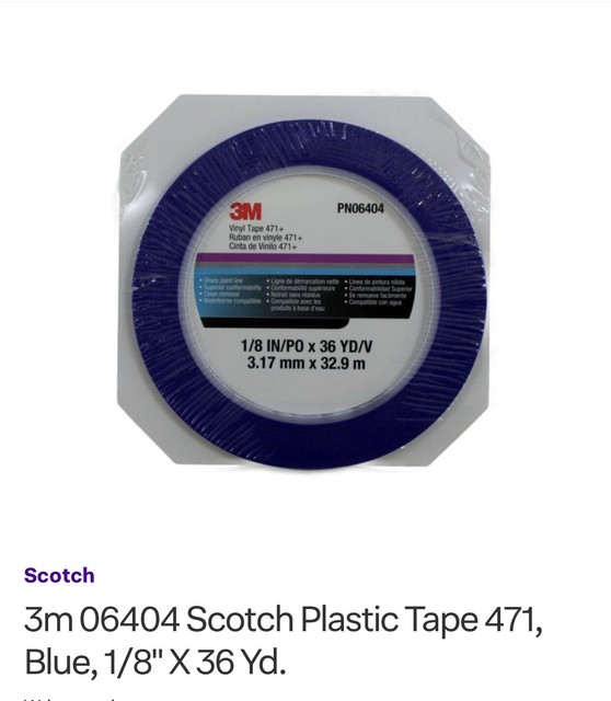3M 06404 Blue Fine Line Vinyl Striping Tape 471, 1/8 Inch x 36 Yd eBay