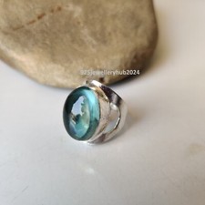 Unique Aquamarine Gemstone Ring 925 Sterling Silver Gift For Her Ring PG5857