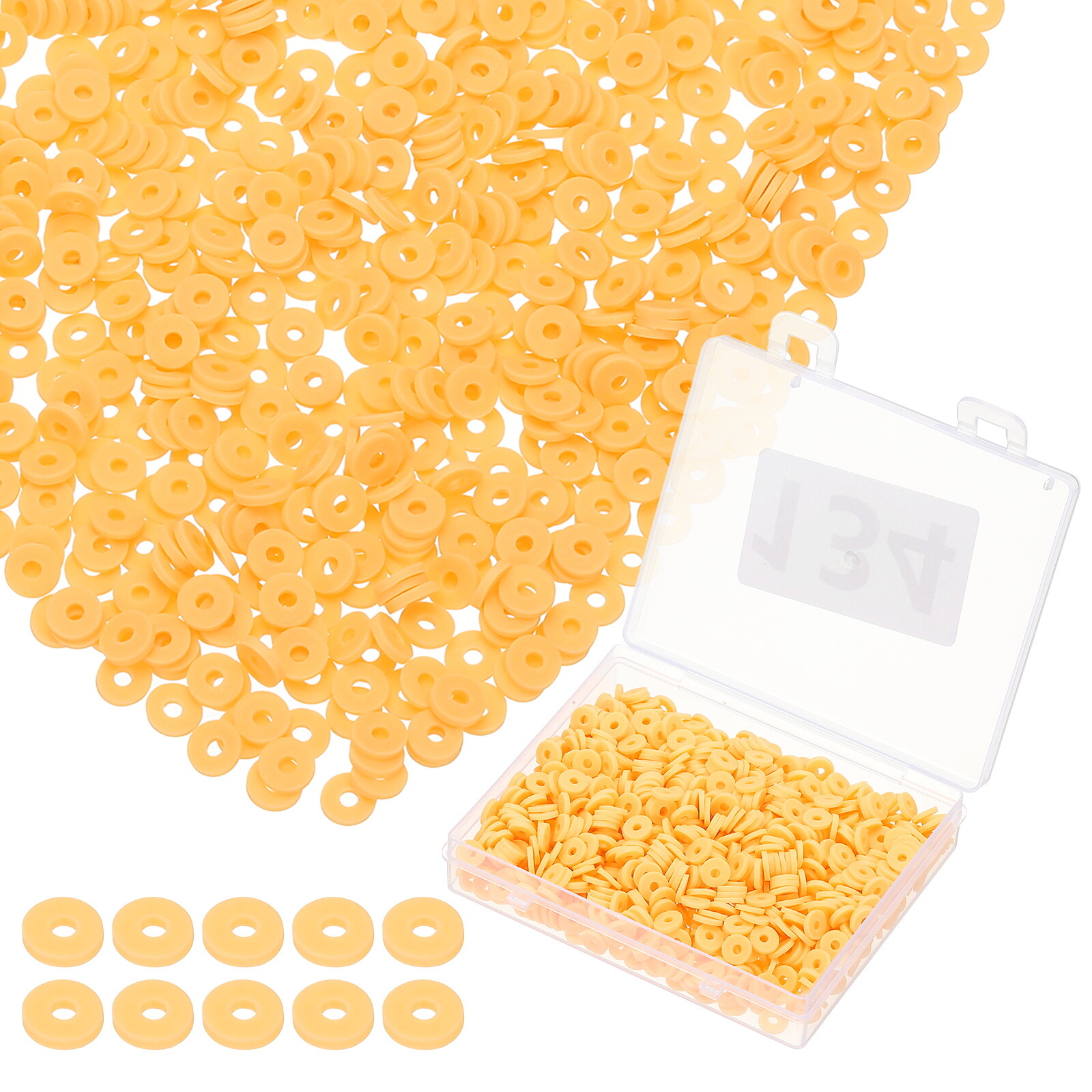 1000 Pcs Light Yellow Heishi Beads Clay Beads Bracelet Jewelry Making DIY Kit