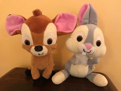 Disney Bambi & Klopfer weiche Plüschtiere x 2 süße